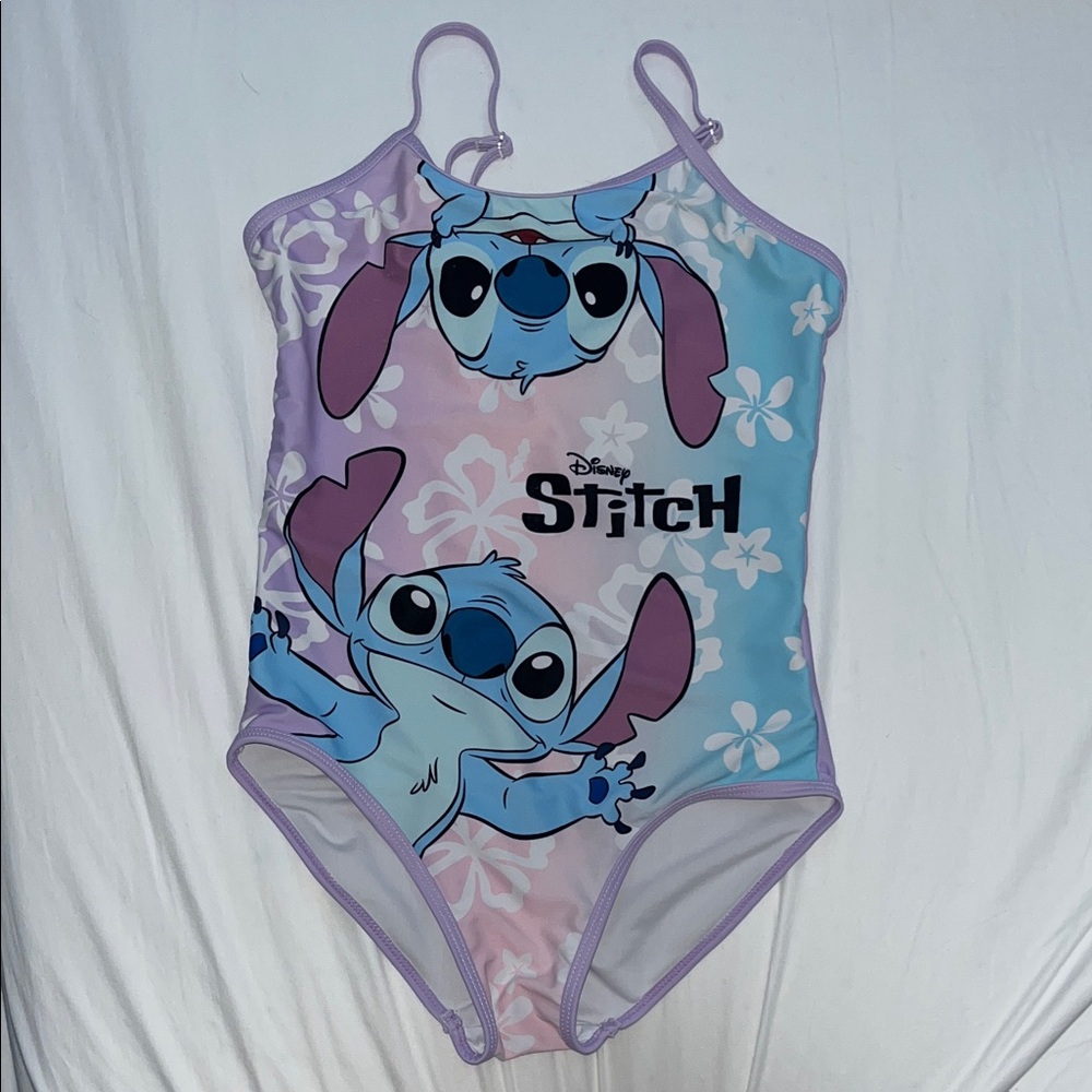 Disney Stitch Girls One Piece - Blue and Pink One PieceBathing Suit